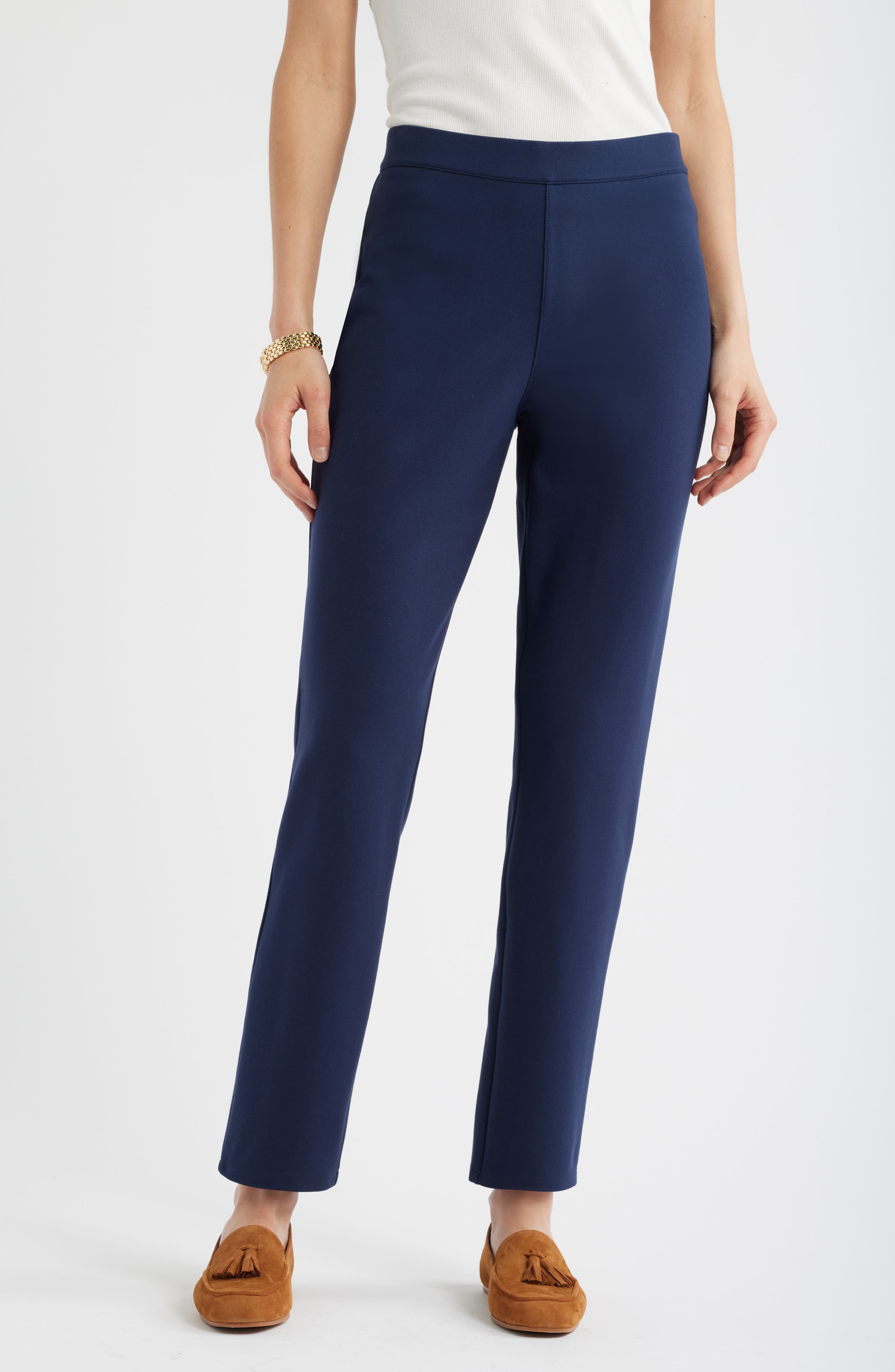 Caslon® Pull-On Stretch Ponte Skinny Ankle Pants