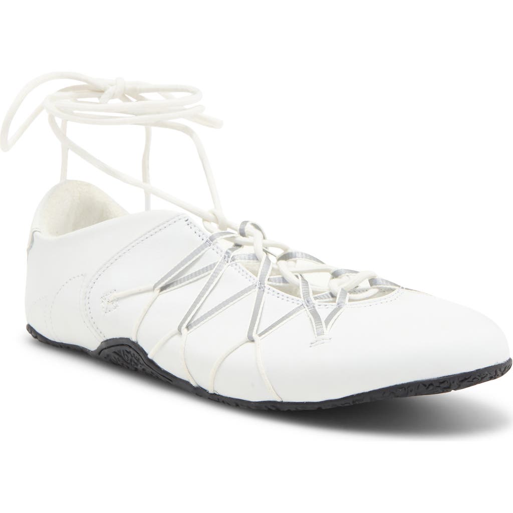 Jeffrey Campbell Regimen Ankle Wrap Sneaker In White Combo