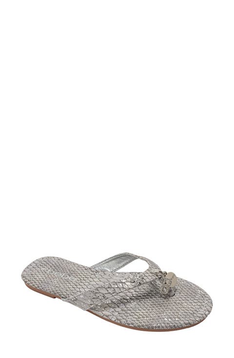 Python Embossed Thong Sandal (Women)