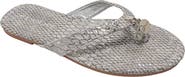 bebe Python Embossed Thong Sandal