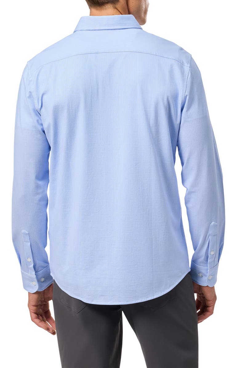 Psycho Bunny Brook Stripe Knit Button-Up Shirt, Alternate, color, 