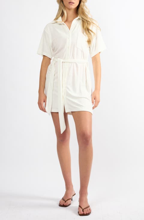 The Coastal Terry Cloth Cover-Up Shirtdress
