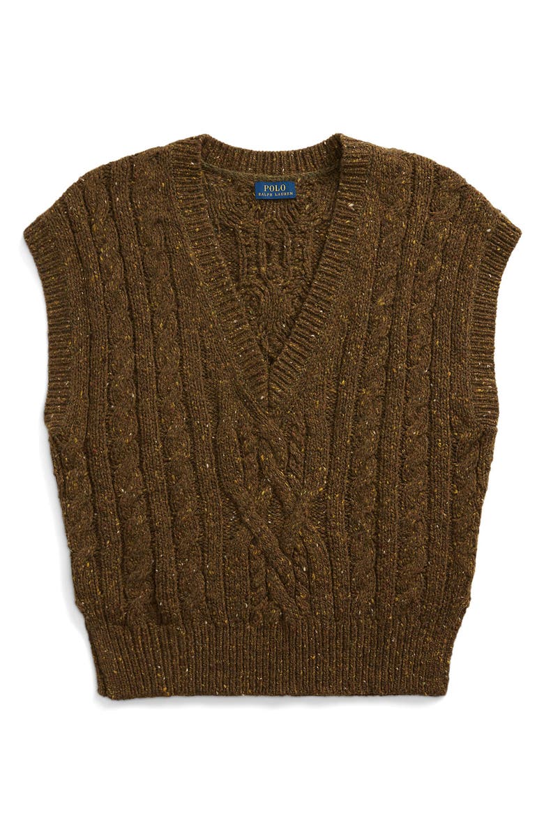 Polo Ralph Lauren Aran Cable Knit Sweater Vest, Alternate, color,