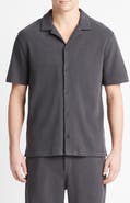 Vince Bouclé Knit Short Sleeve Camp Shirt