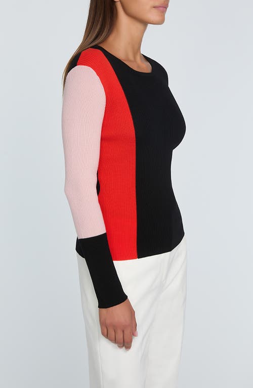 ELIE TAHARI ELIE TAHARI THE MAROLO COLORBLOCK MERINO WOOL SWEATER 