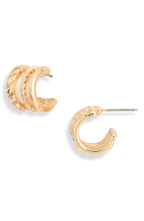 Textured Open Hoop Earrings