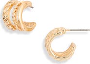 NORDSTROM RACK Textured Open Hoop Earrings