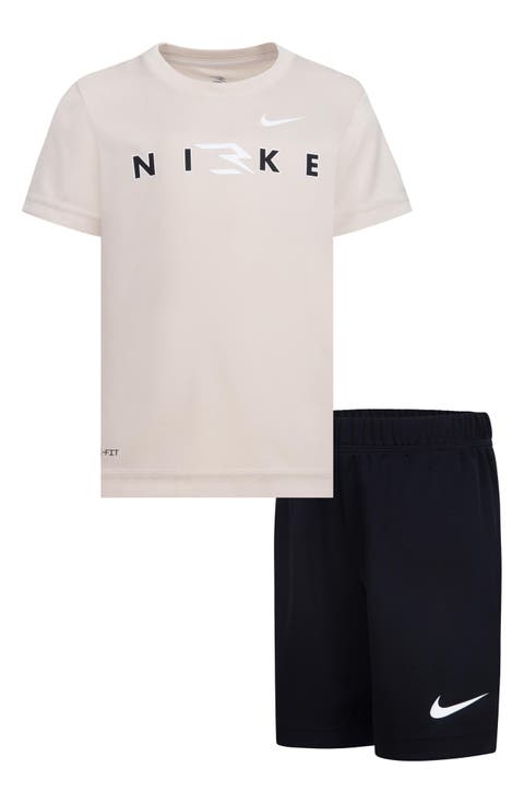 Kids' Dri-FIT Wordmark Logo T-Shirt & Shorts Set (Toddler & Little Kid)
