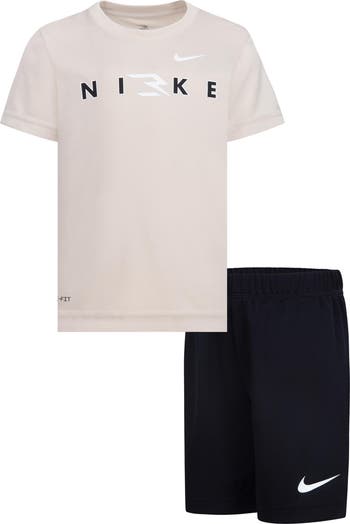 Kids' Dri-FIT Wordmark Logo T-Shirt & Shorts Set