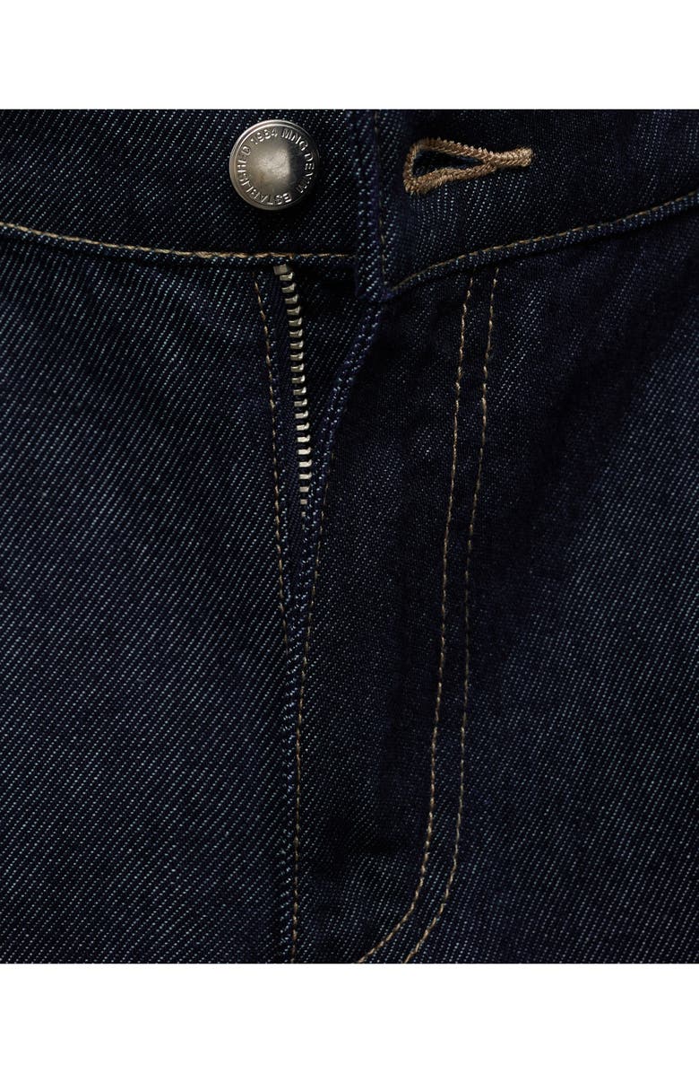 MANGO Pleated Wide Leg Jeans, Alternate, color, Dark Blue