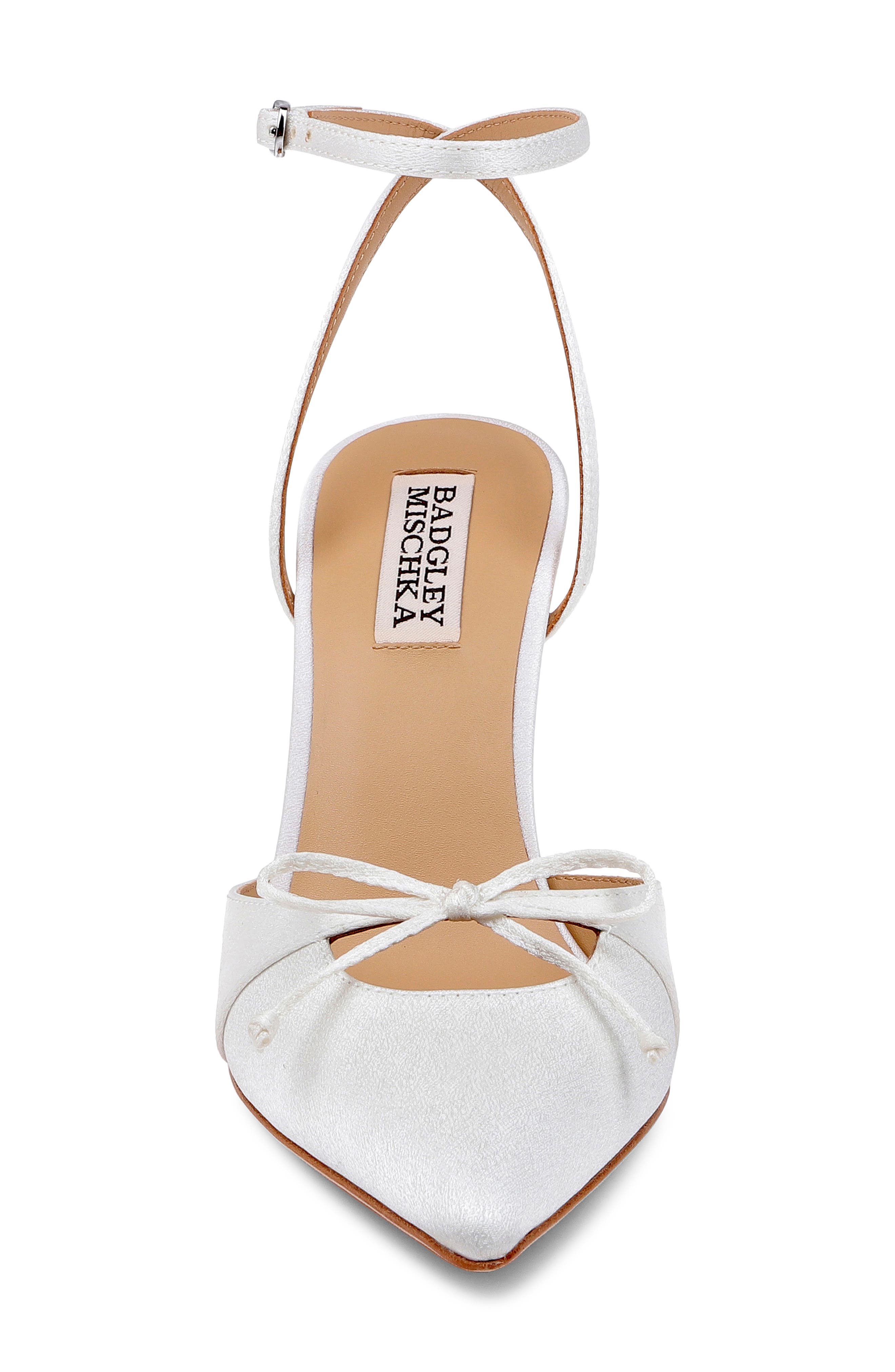 Badgley Mischka Collection Yara II Ankle Strap Pump, Alternate, color, White Crepe