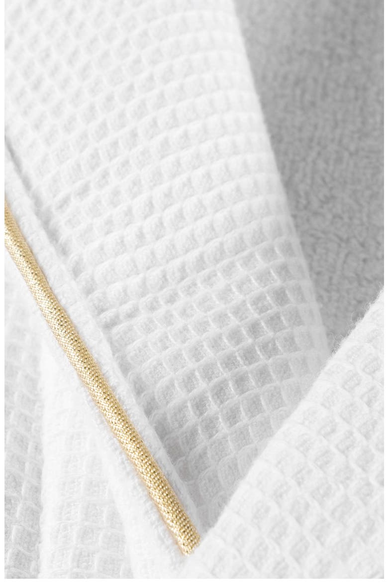 Cotton Waffle Terry Robe, Alternate, color, WHITE/ GOLD