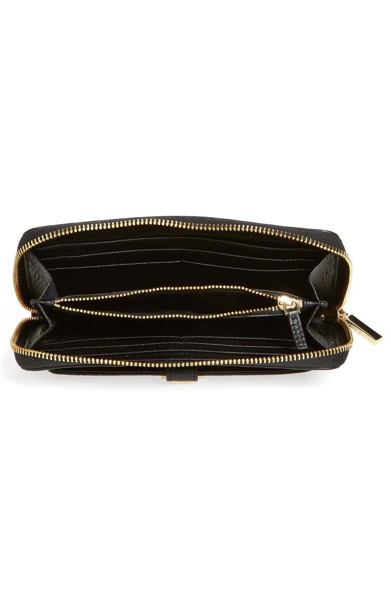 Tory Burch 'Plaque' Zip Continental Wallet, Alternate, color, 