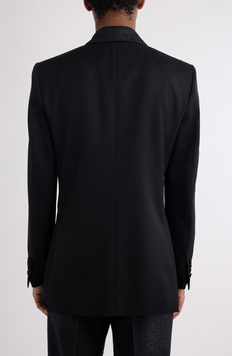 Givenchy Fitted Monogram Shawl Collar Wool Blazer, Alternate, color, 001-Black