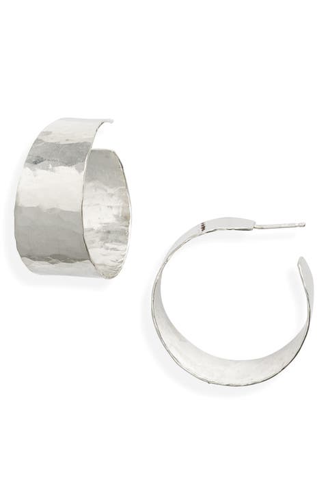 Mood Medium Hammered Hoop Earrings