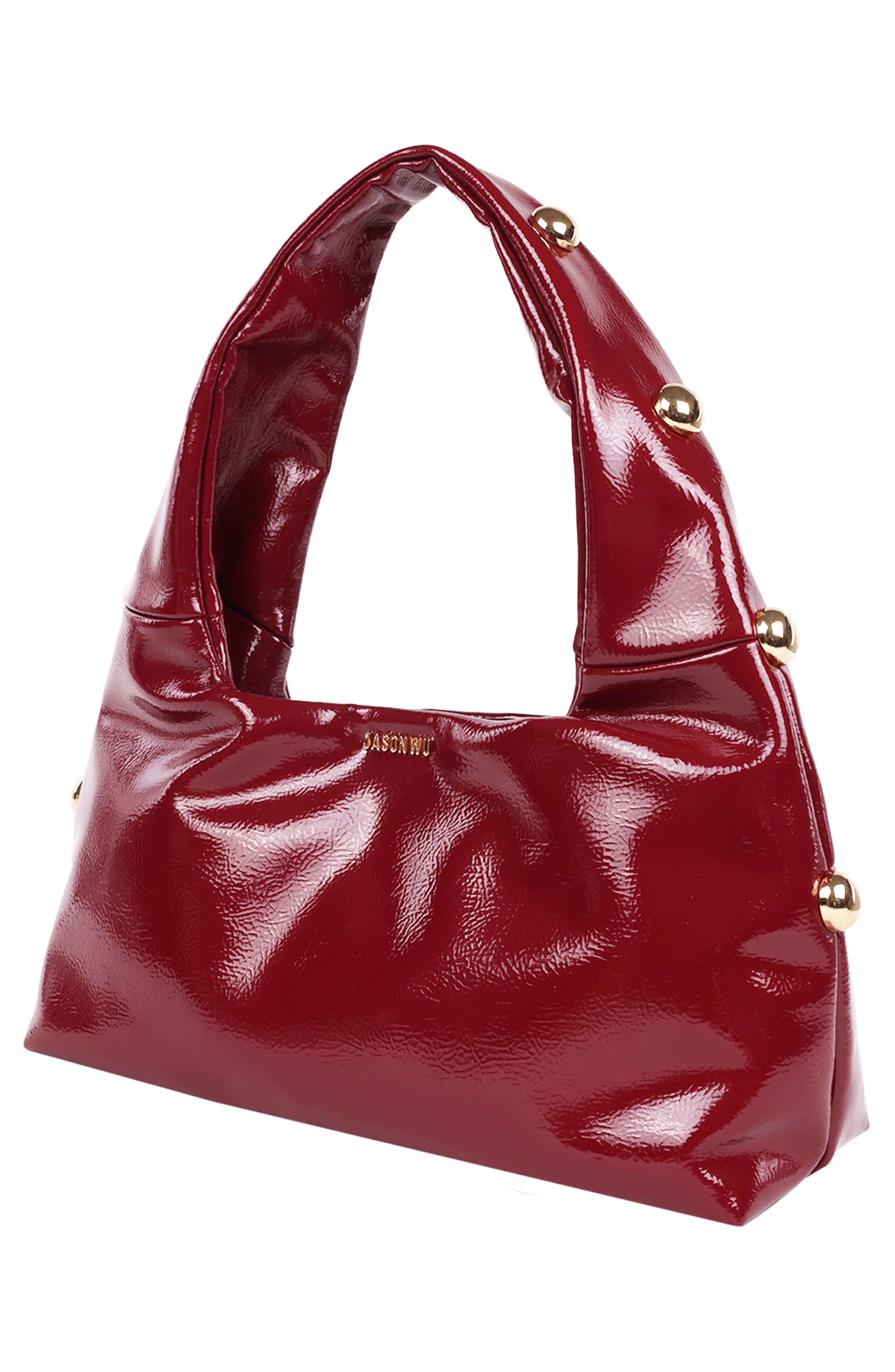JASON WU Studded Patent Shoulder Bag, Alternate, color, 