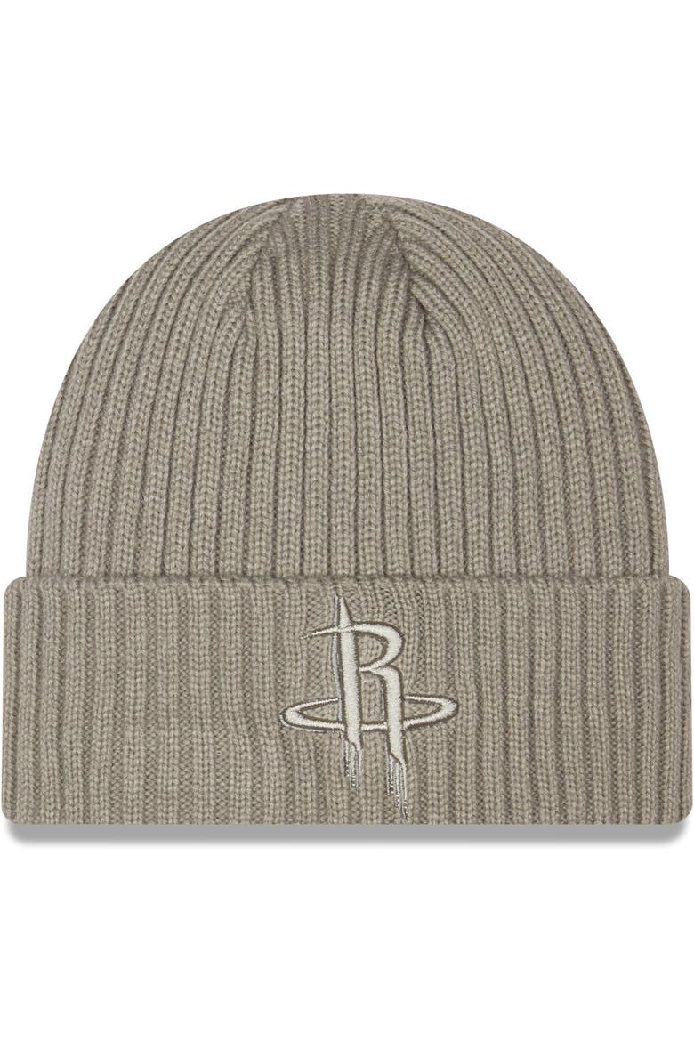 Men's New Era Gray Houston Rockets Core Classic Misty Morning Cuffed Knit Hat, Main, color, Gray