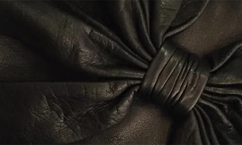 Paula Rowan Minnie Massive Bow Leather Gloves In Black