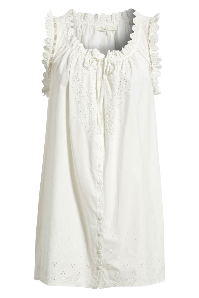 Nessie Eyelet Organic Cotton Shift Minidress, Alternate, color, SALT