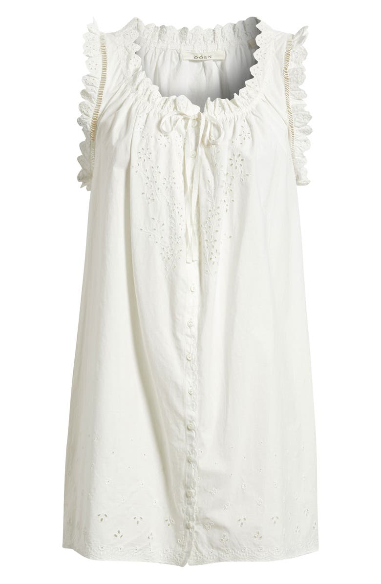 DÔEN Nessie Eyelet Organic Cotton Shift Minidress, Main, color, 