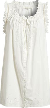 DÔEN Nessie Eyelet Organic Cotton Shift Minidress