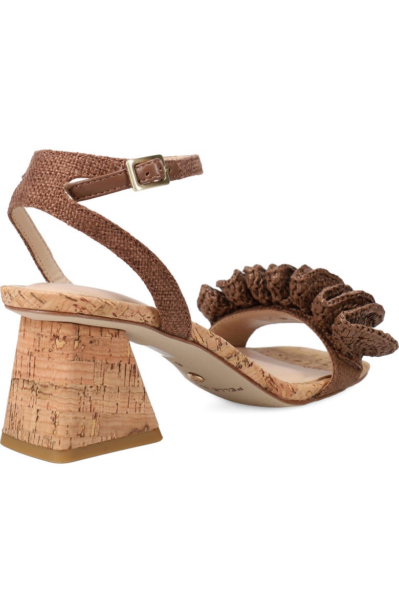 Pelle Moda Tianna Raffia Rosette Ankle Strap Sandal, Alternate, color, Espresso