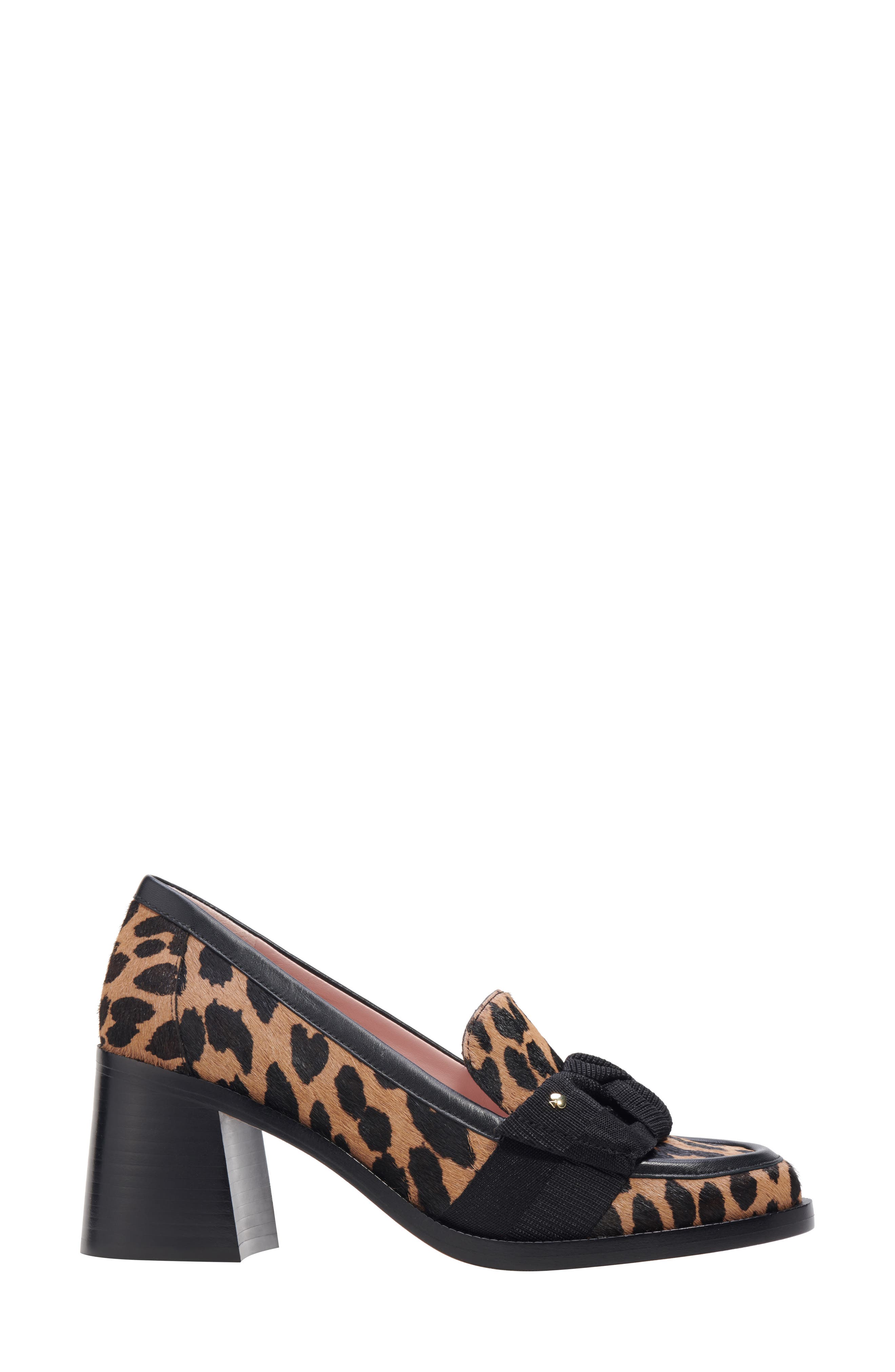 Kate Spade New York leandra block heel loafer, Alternate, color, Mrdn Leo/ Lght Tob