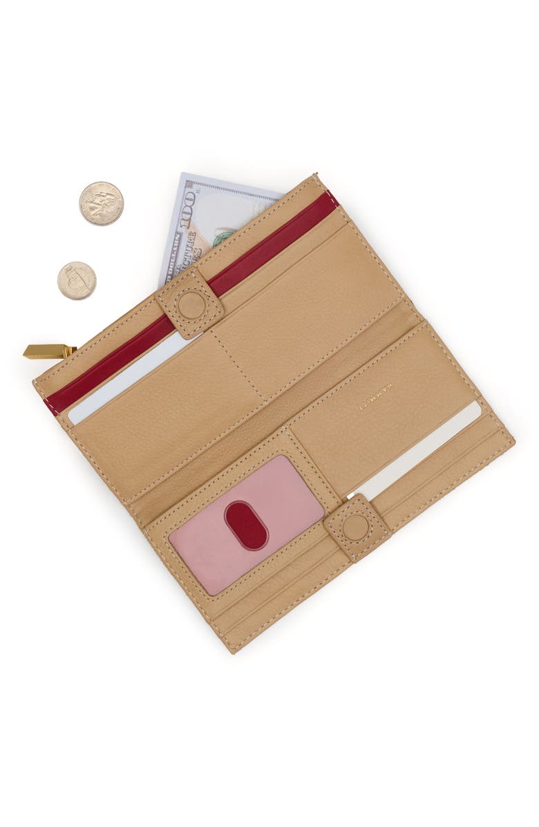 HAMMITT 110 North Studded Leather Wallet, Alternate, color, Toasty Sand/ Brushed Gold