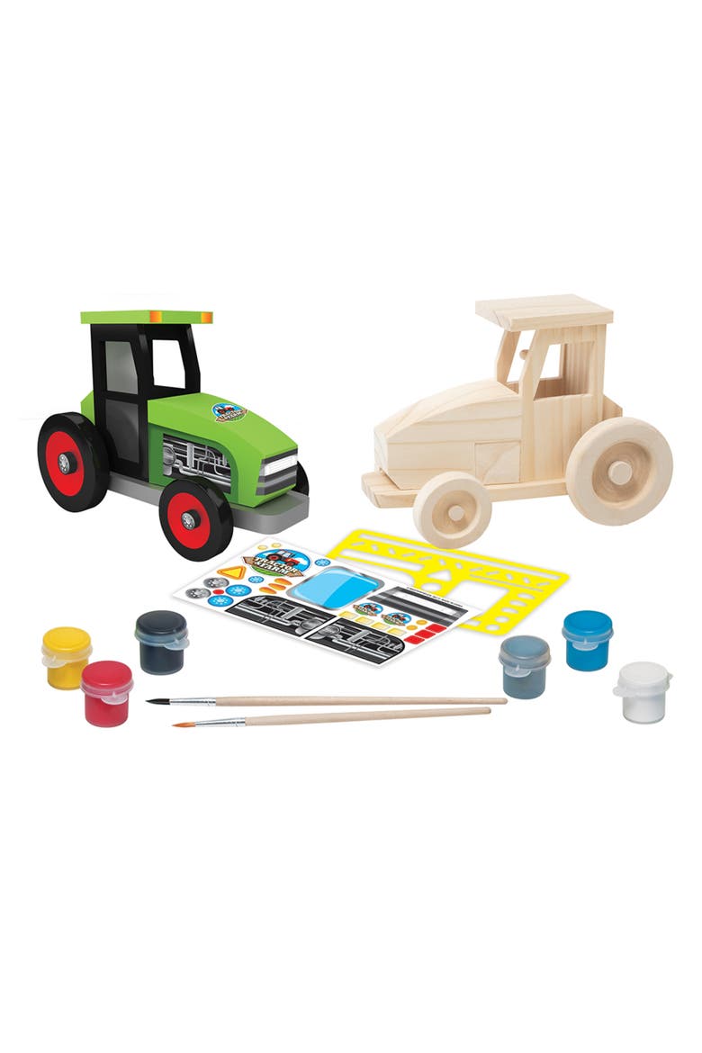 Farm Tractor Wood Craft & Paint Kit, Alternate, color, Multicolor