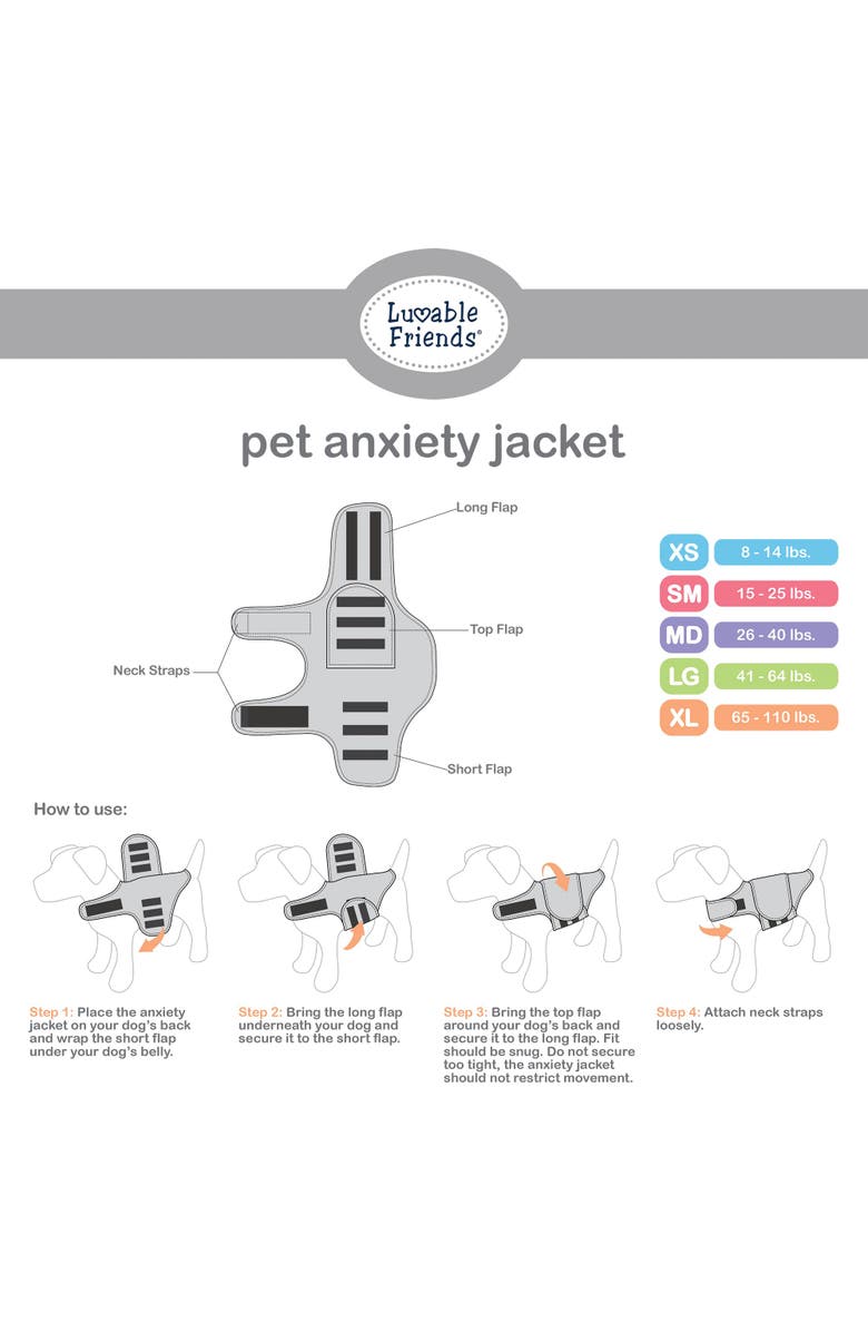 Luvable Friends Pet Thunder Anxiety Jacket, Alternate, color, Buffalo Plaid