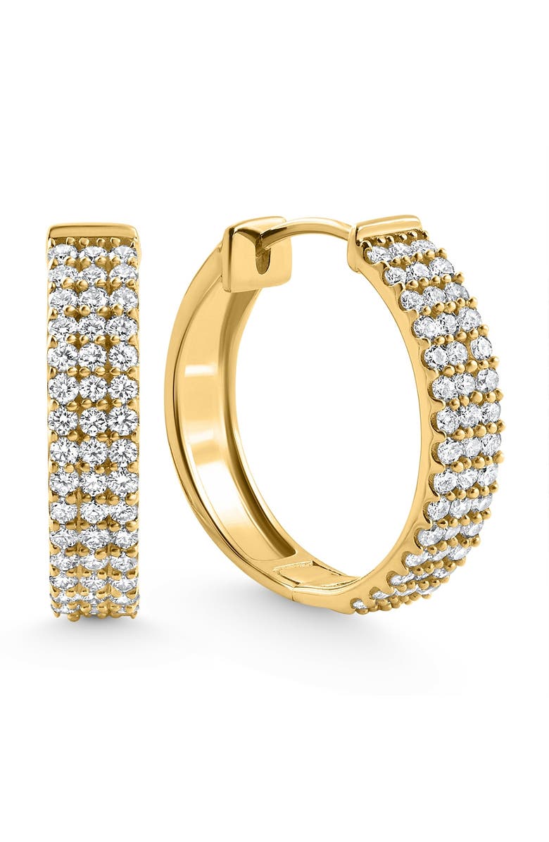 Bliss Diamond 1 Ct Diamond Lab Grown Hoops Women's Earrings 10k Gold, Alternate, color, 10K Yellow Gold