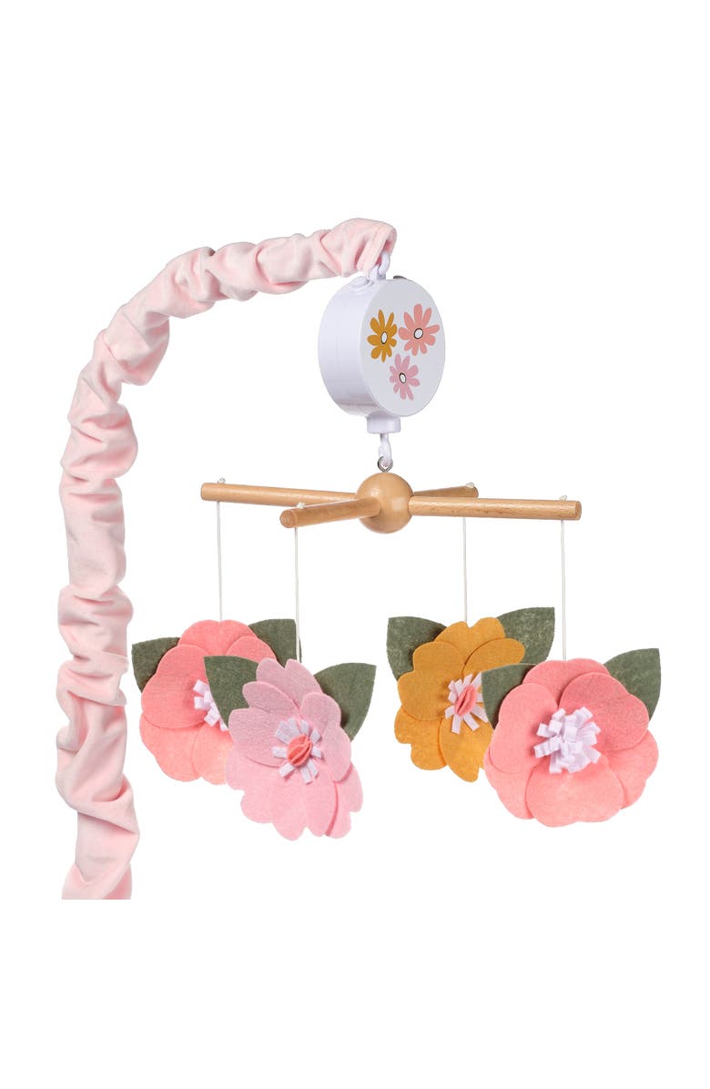 Lambs & Ivy Little Garden Felt Flowers Musical Baby Crib Mobile Soother Toy, Main, color, Multicolor