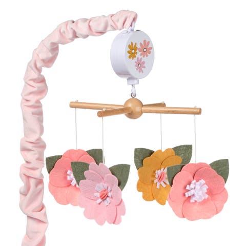 Little Garden Felt Flowers Musical Baby Crib Mobile Soother Toy