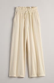 Treasure & Bond Kids' Wide Leg Paperbag Waist Cotton Pants