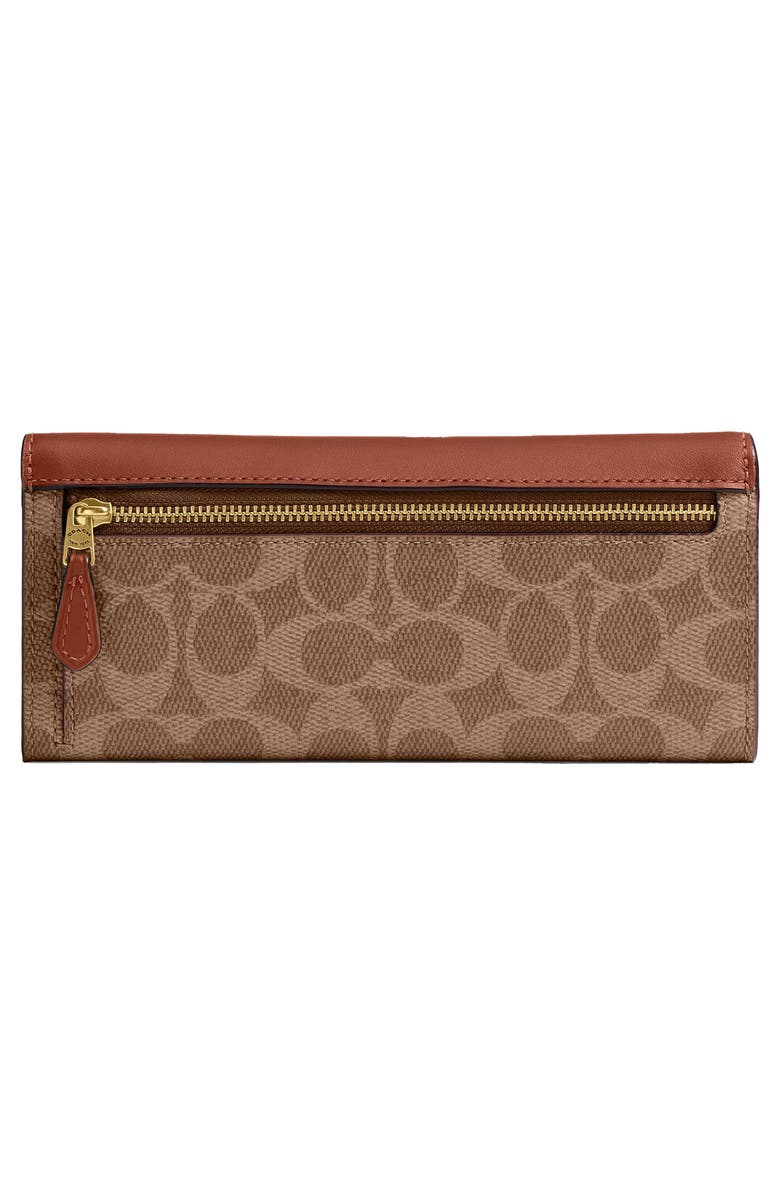 COACH Slim Essential Signature Coated Canvas & Leather Wallet, Alternate, color, Tan Caramel