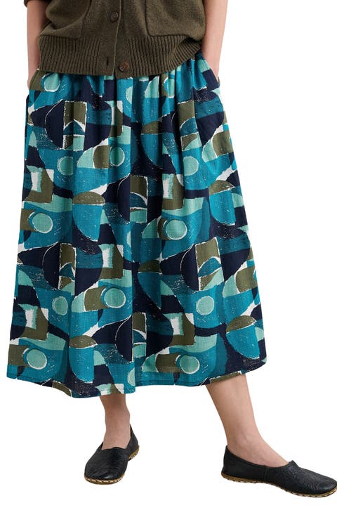 Mevagissey Organic Cotton Midi Skirt