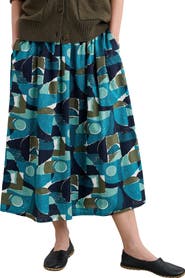 Seasalt Cornwall Mevagissey Organic Cotton Midi Skirt
