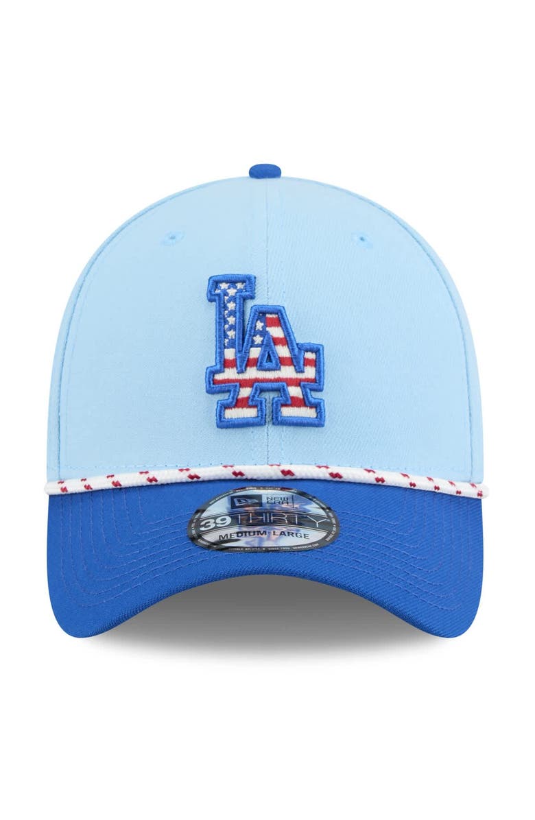 New Era Men's New Era Light Blue/Royal Los Angeles Dodgers 2025 Fourth of July 39THIRTY Flex Hat, Alternate, color, Light Blue