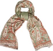 SAACHI Pale Paisley Reversible Print Scarf