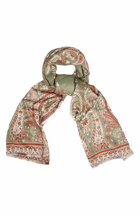 SAACHI Pale Paisley Reversible Print Scarf