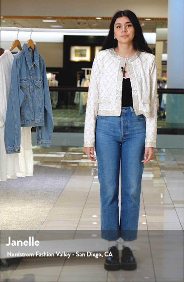 Pearl Bead Embellished Knit Jacket, sales video thumbnail