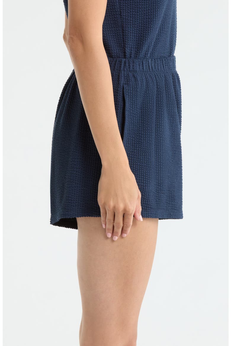 Stretch Organic Cotton Seersucker Lounge Shorts, Alternate, color, DEEP BLUE