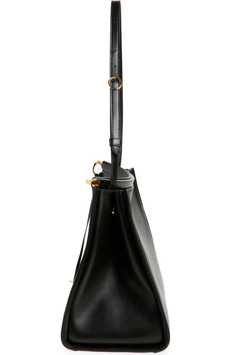 Alaïa Medium Le Click Leather Shoulder Bag, Alternate, color, Noir