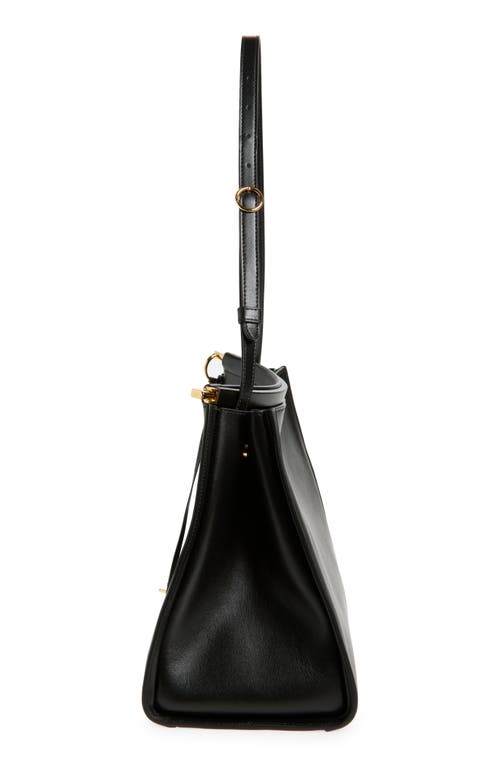 Alaïa Le Click Medium Curve Shoulder Bag In Glossy Leather In Noir