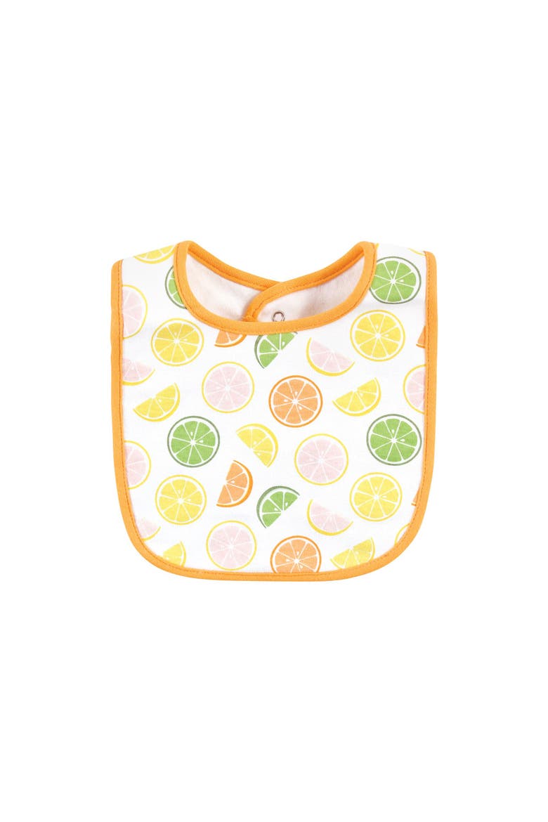 Soft Cotton Bib & Headwear Duo Set, Alternate, color, Citrus Orange