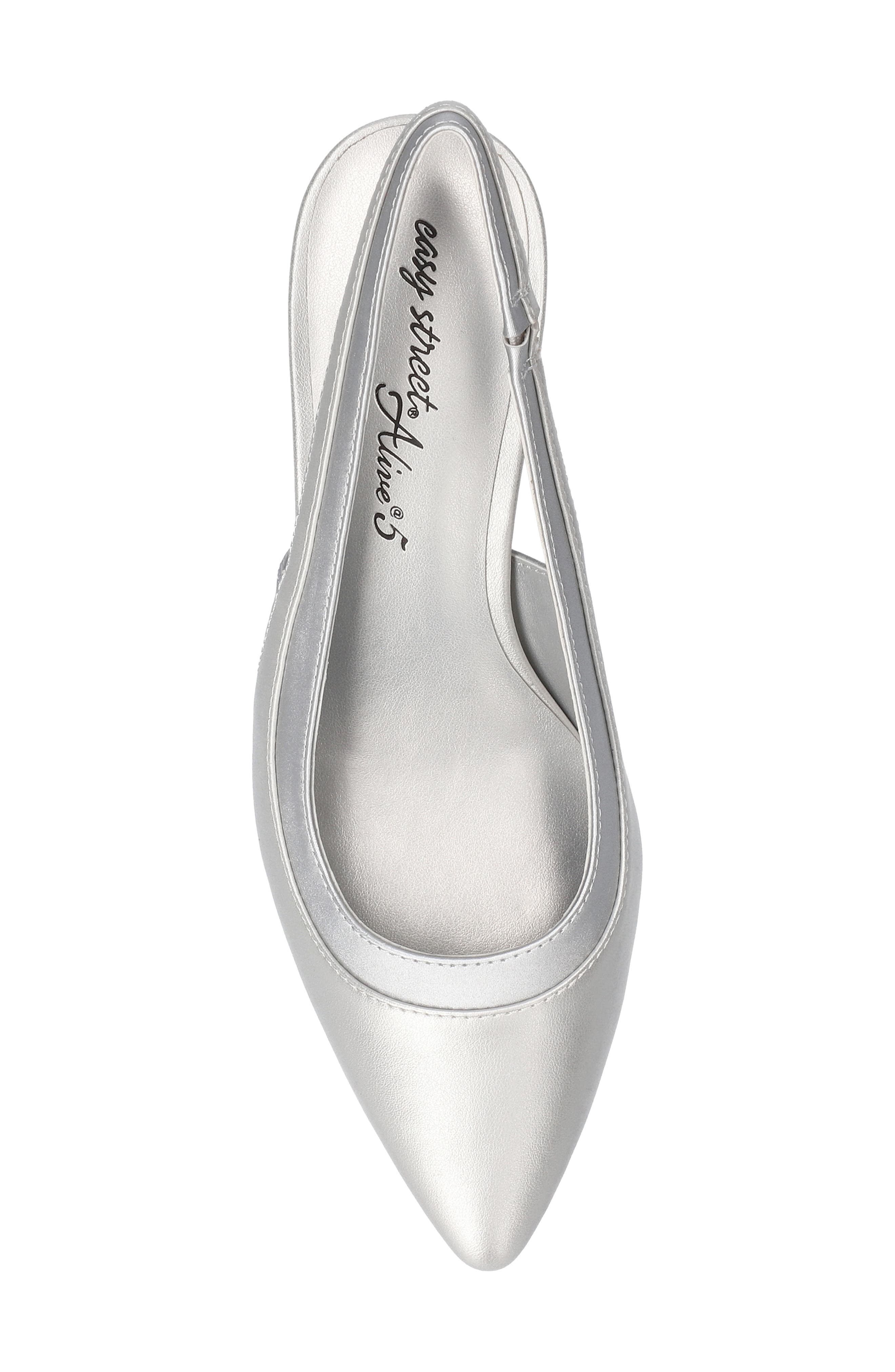 EASY STREET Dessa Slingback Pointed Toe Pump, Alternate, color, Silver