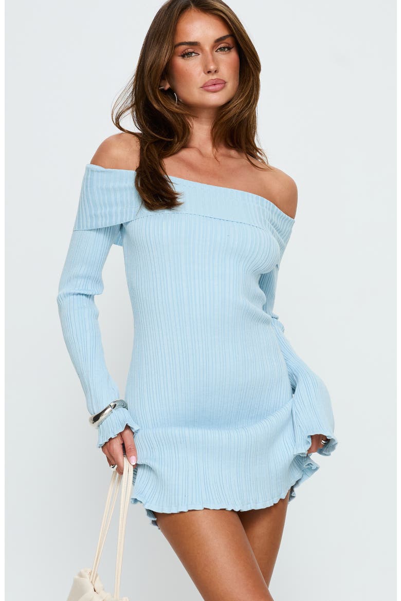 Freshwater Rib Knit Minidress, Alternate, color, BLUE