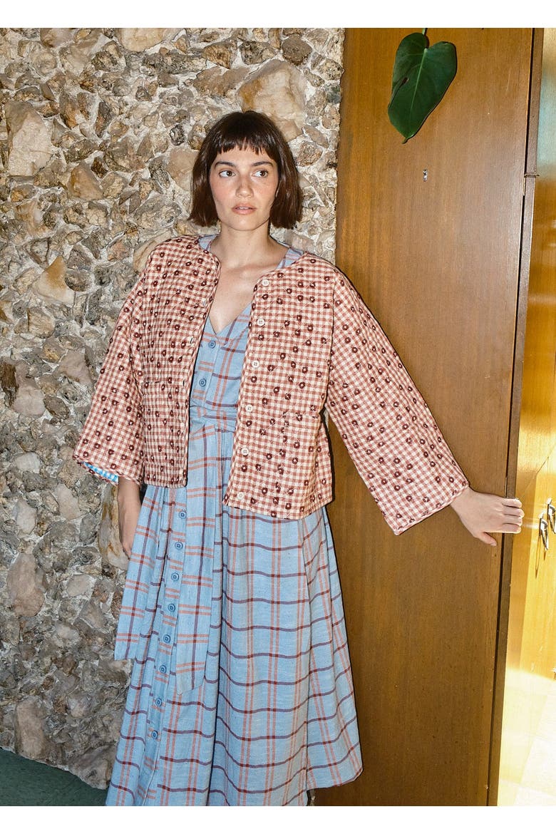 Amara Quilted and Reversible Cardi Jacket, Alternate, color, Sandbox