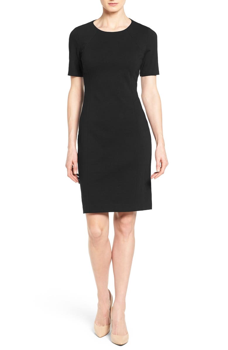T Tahari 'Judianne' Short Sleeve Sheath Dress, Main, color,