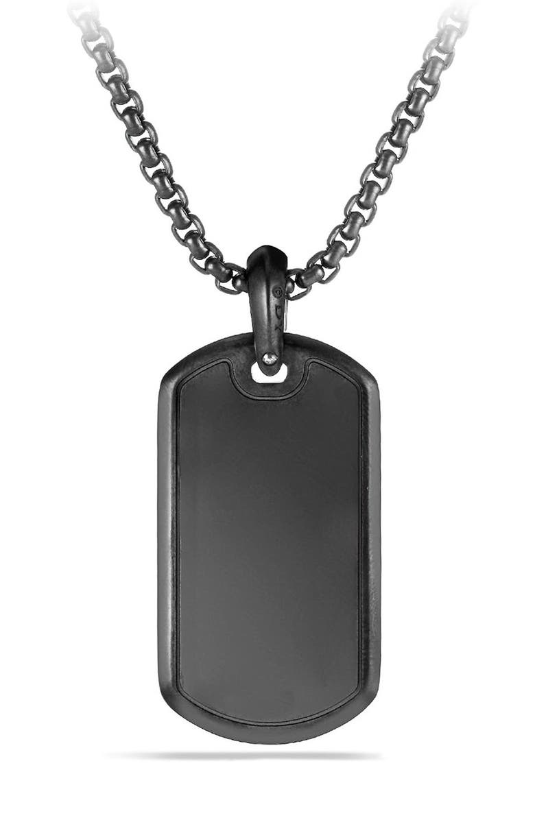 David Yurman Black Titanium Pavé Tag, Alternate, color, 